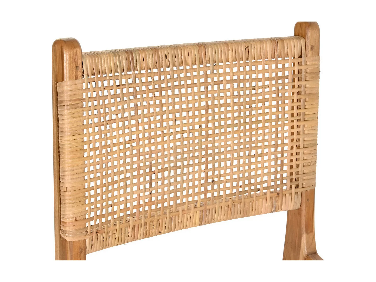 Chaise cuisine teck et rotin pour déco intérieure chic