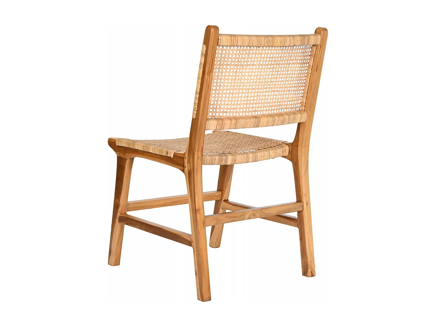 Chaise cuisine teck et rotin pour déco intérieure chic