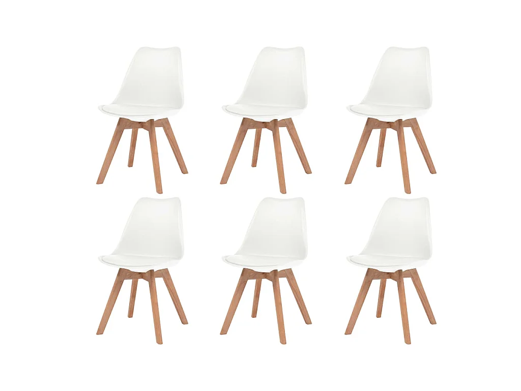 Chaises à manger lot de 6 Blanc Plastique
