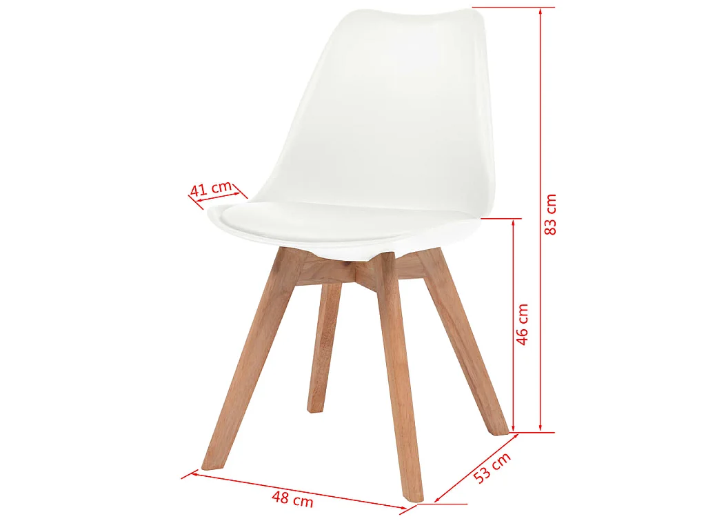 Chaises à manger lot de 6 Blanc Plastique