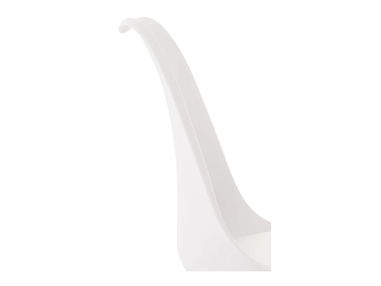 ﻿Lot de 4 chaises de salle à manger cuisine ou bureau en plastique et synthétique blanc pieds en bois 10_0000323