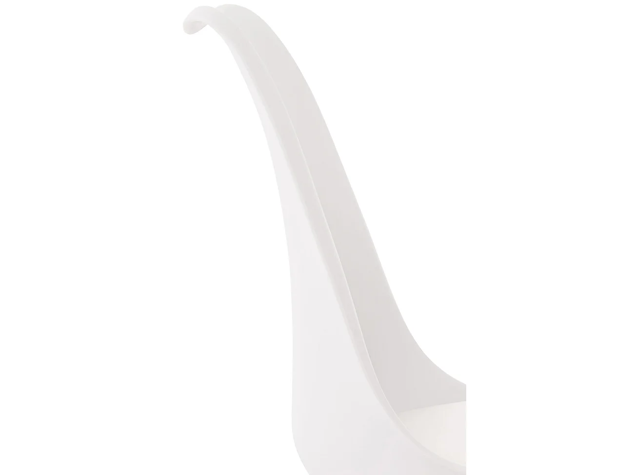 ﻿Lot de 4 chaises de salle à manger cuisine ou bureau en plastique et synthétique blanc pieds en bois 10_0000323