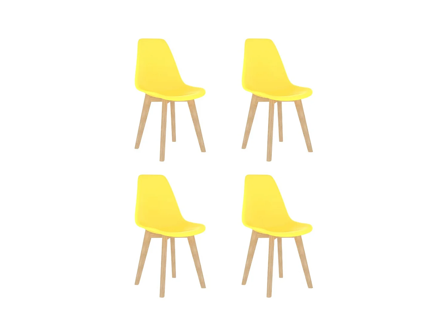 Chaises à manger lot de 4 jaune plastique
