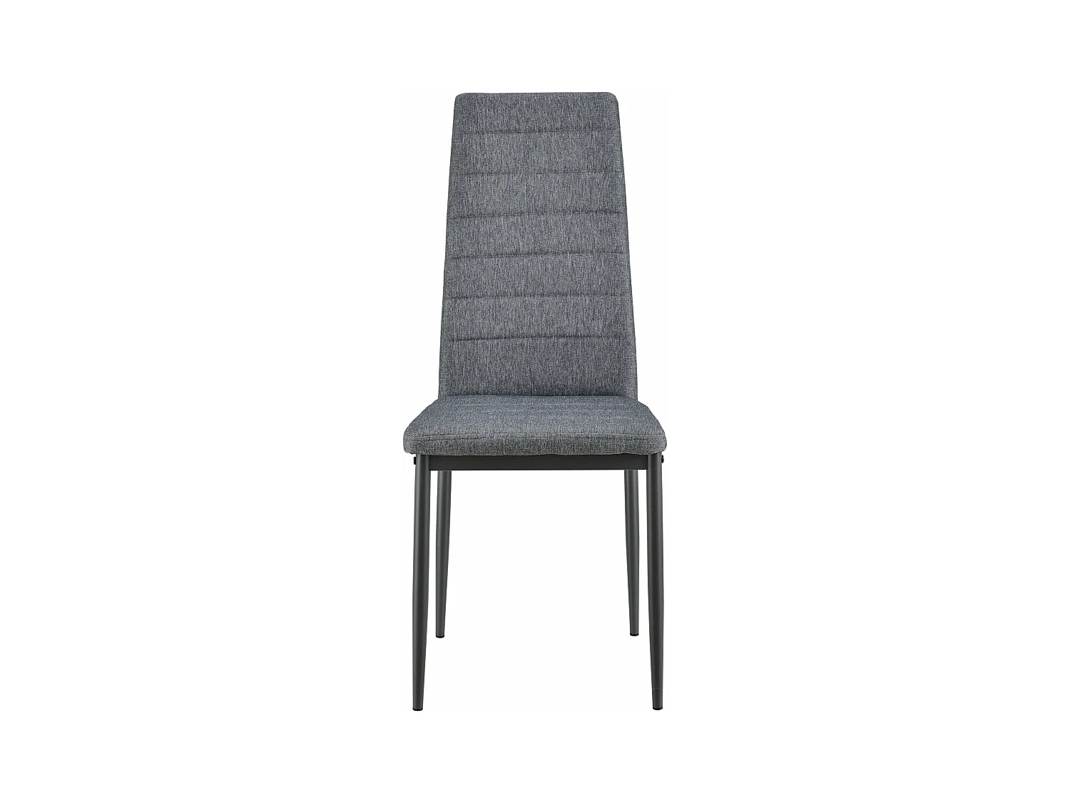 Lot de 2 chaises de salle à manger siège de cuisine rembourré acier et polyester 96 cm gris 03_0002775