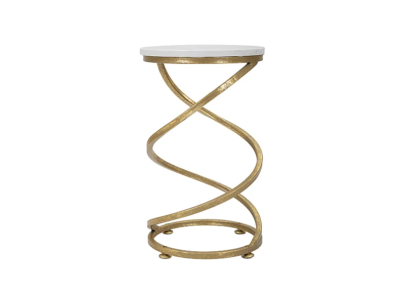 Tavolinetto a spirale in metallo dorato Ø cm 27,5x47,5