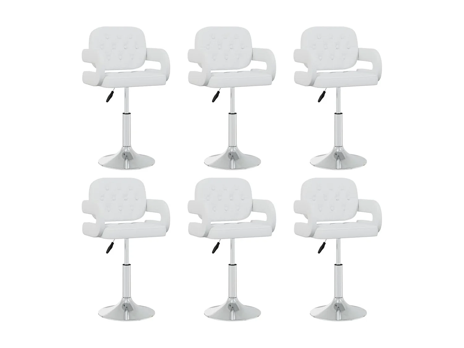 Chaises pivotantes de salle à manger 6 pcs Blanc Similicuir 19