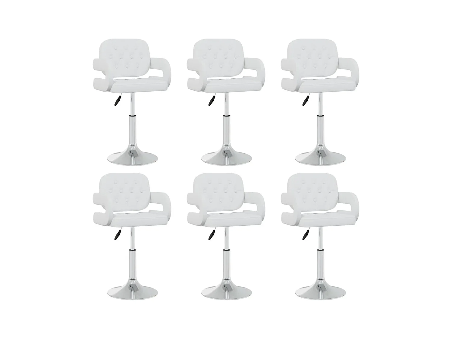 Chaises pivotantes de salle à manger 6 pcs Blanc Similicuir 19