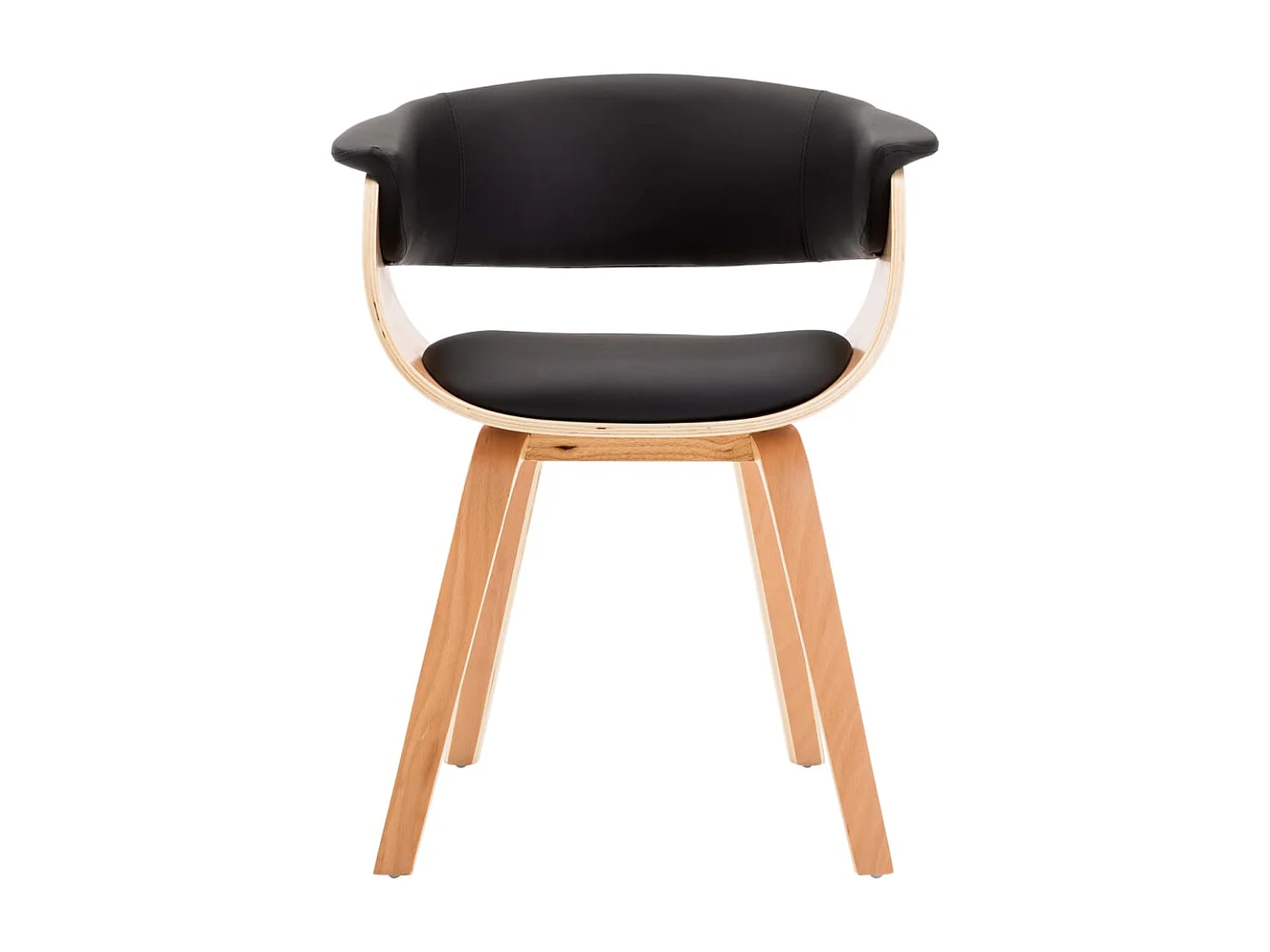 Chaises à manger lot de 2 noir bois courbé et similicuir