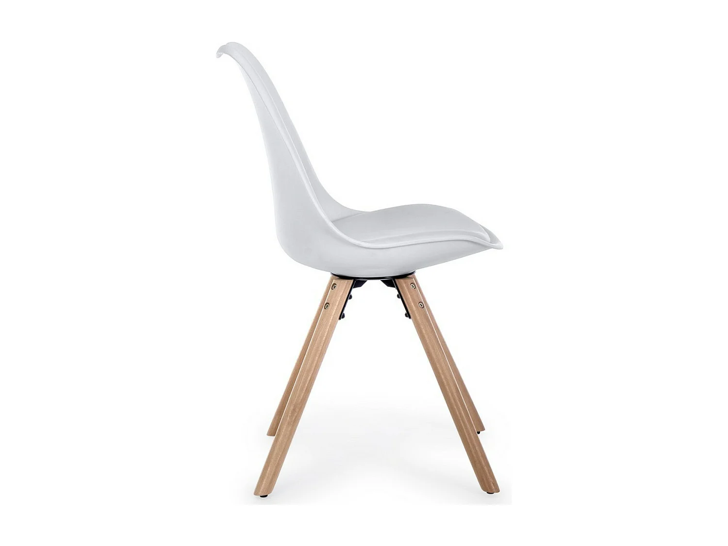 Lot de 4 chaises Teddy en bois de hêtre et simili cuir - Style scandinave intemporel-Couleur Marron clair