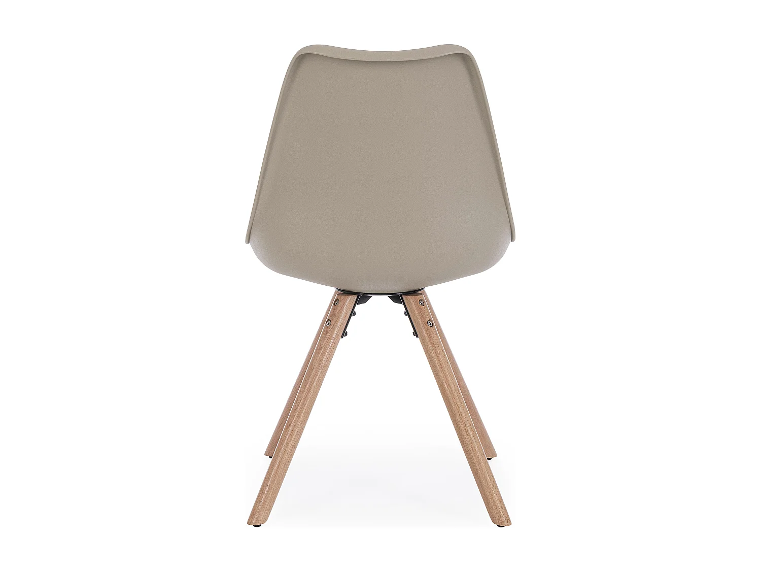 Lot de 4 chaises Teddy en bois de hêtre et simili cuir - Style scandinave intemporel-Couleur Marron clair