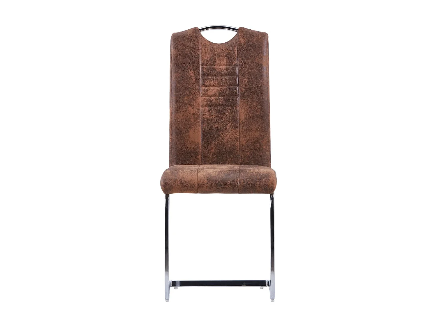 Chaises à manger cantilever lot de 6 marron similicuir daim