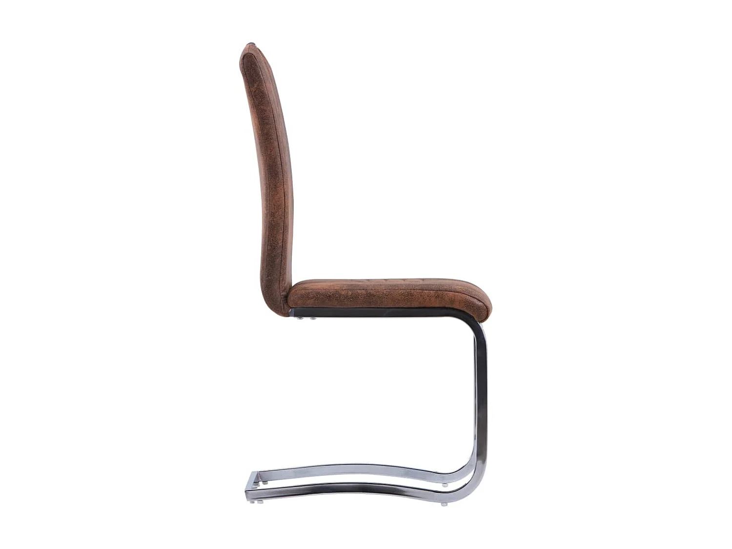Chaises à manger cantilever lot de 6 marron similicuir daim