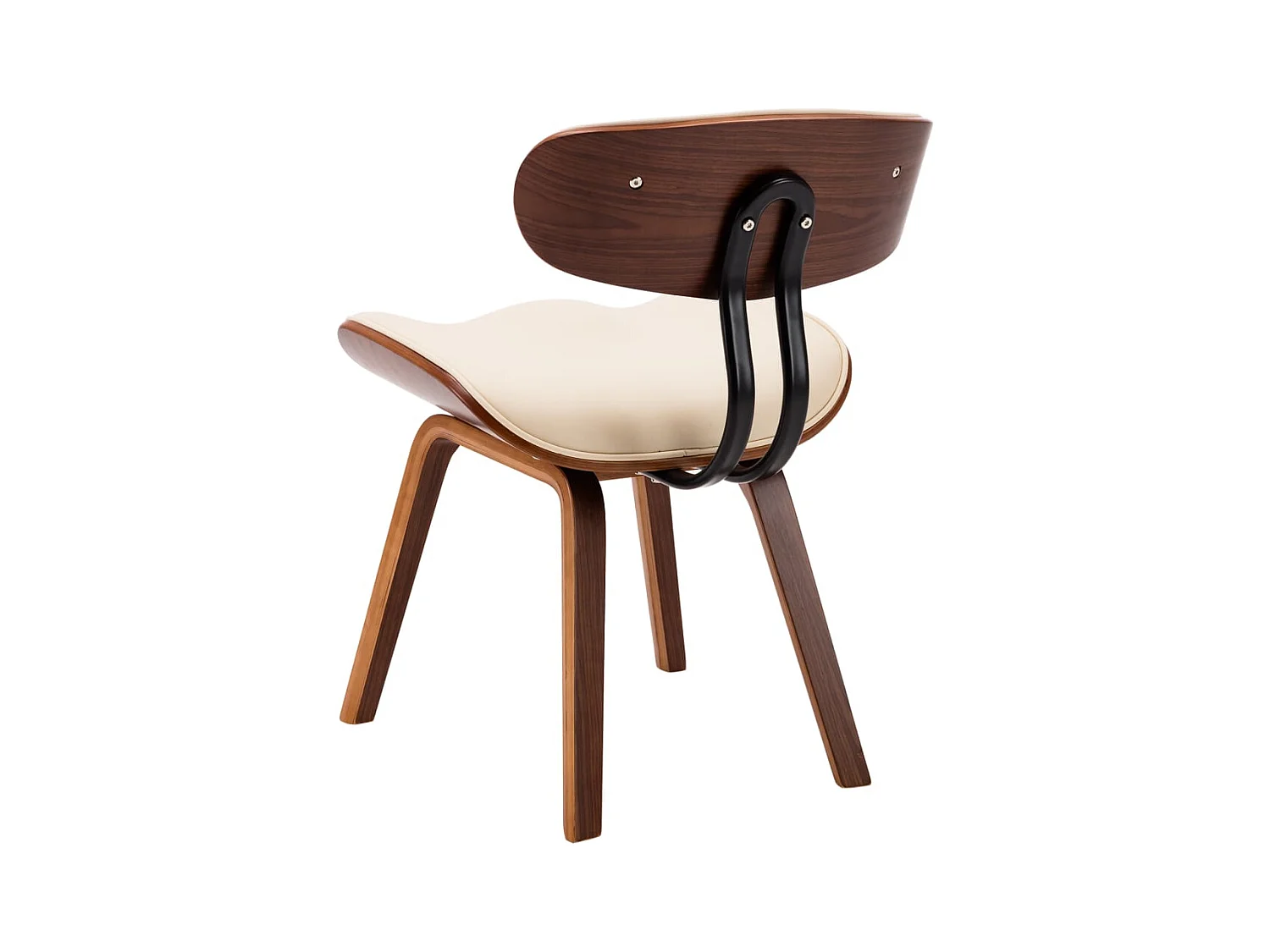 Chaises à manger lot de 4 crème bois courbé et similicuir