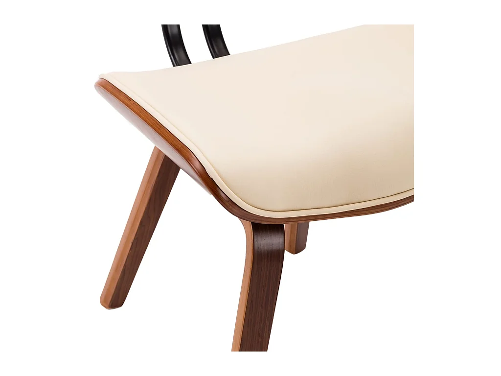 Chaises à manger lot de 4 crème bois courbé et similicuir