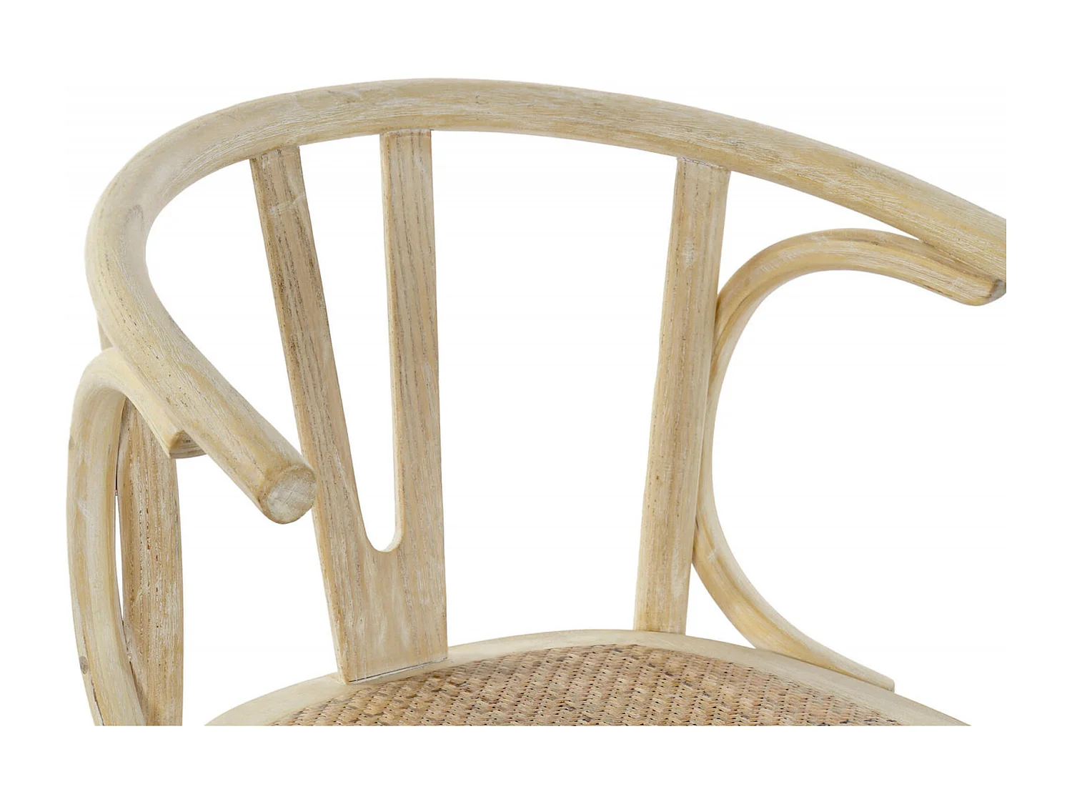 Chaise cuisine élégance rotin vieilli blanc robuste