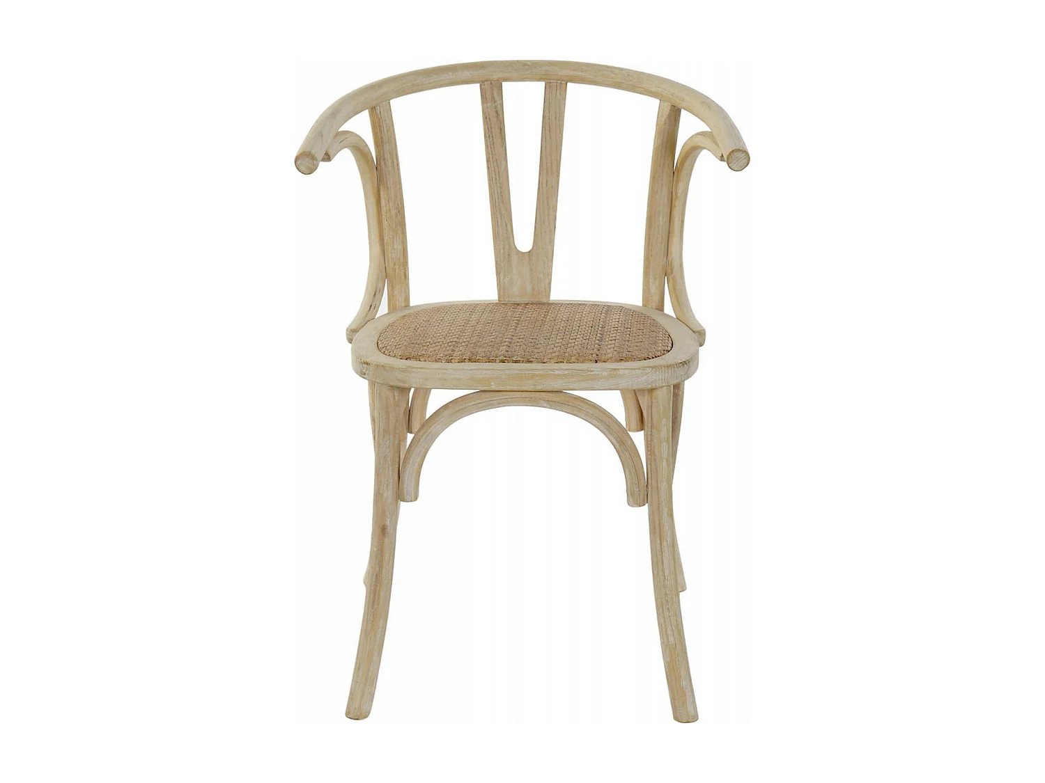 Chaise cuisine élégance rotin vieilli blanc robuste