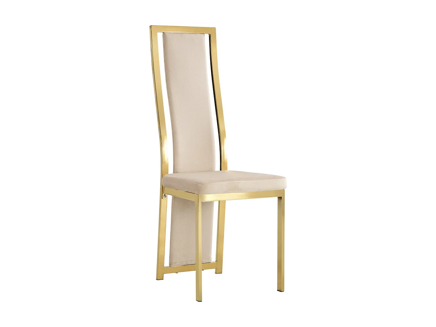 Chaise design simili cuir et acier doré Milana - Lot de 6-Couleur Noir