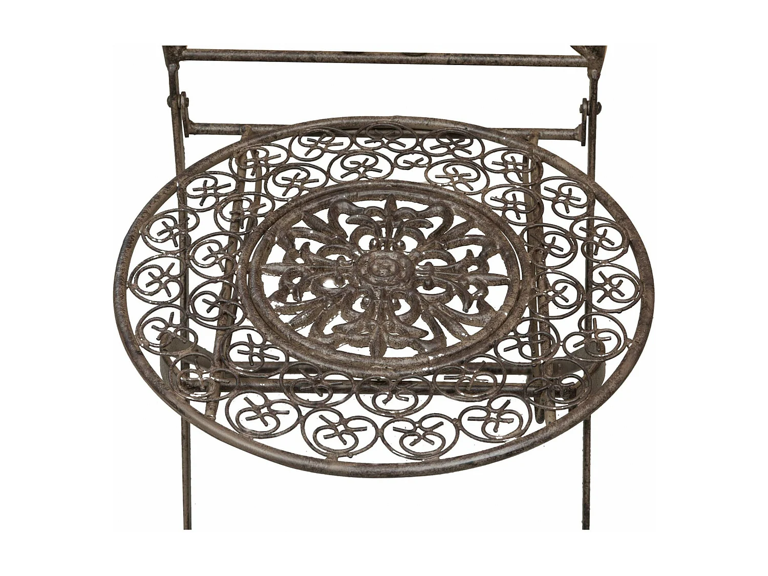 BISCOTTINI Chaise de jardin pliante - Fer forgé - Extérieur - Chaise de bistrot vintage - Mobilier de jardin - Terrasse - Balcon 39x39x96 cm