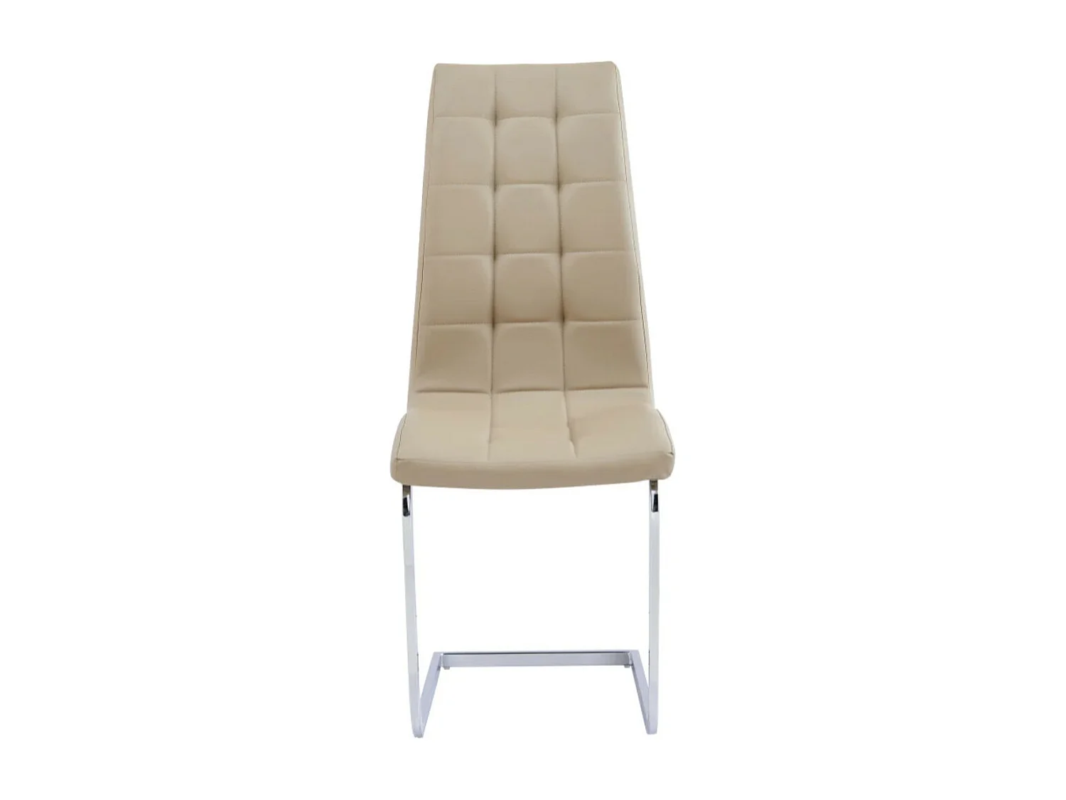 Chaise design simili cuir et pieds chromé Daizy - Lot de 6-Couleur Beige foncé