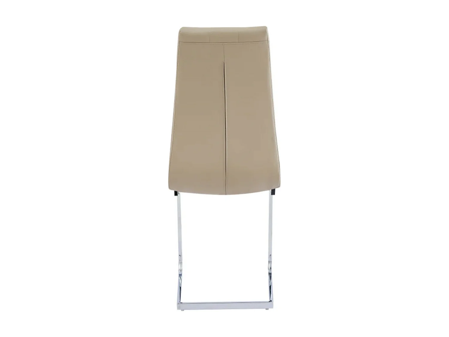 Chaise design simili cuir et pieds chromé Daizy - Lot de 6-Couleur Beige foncé