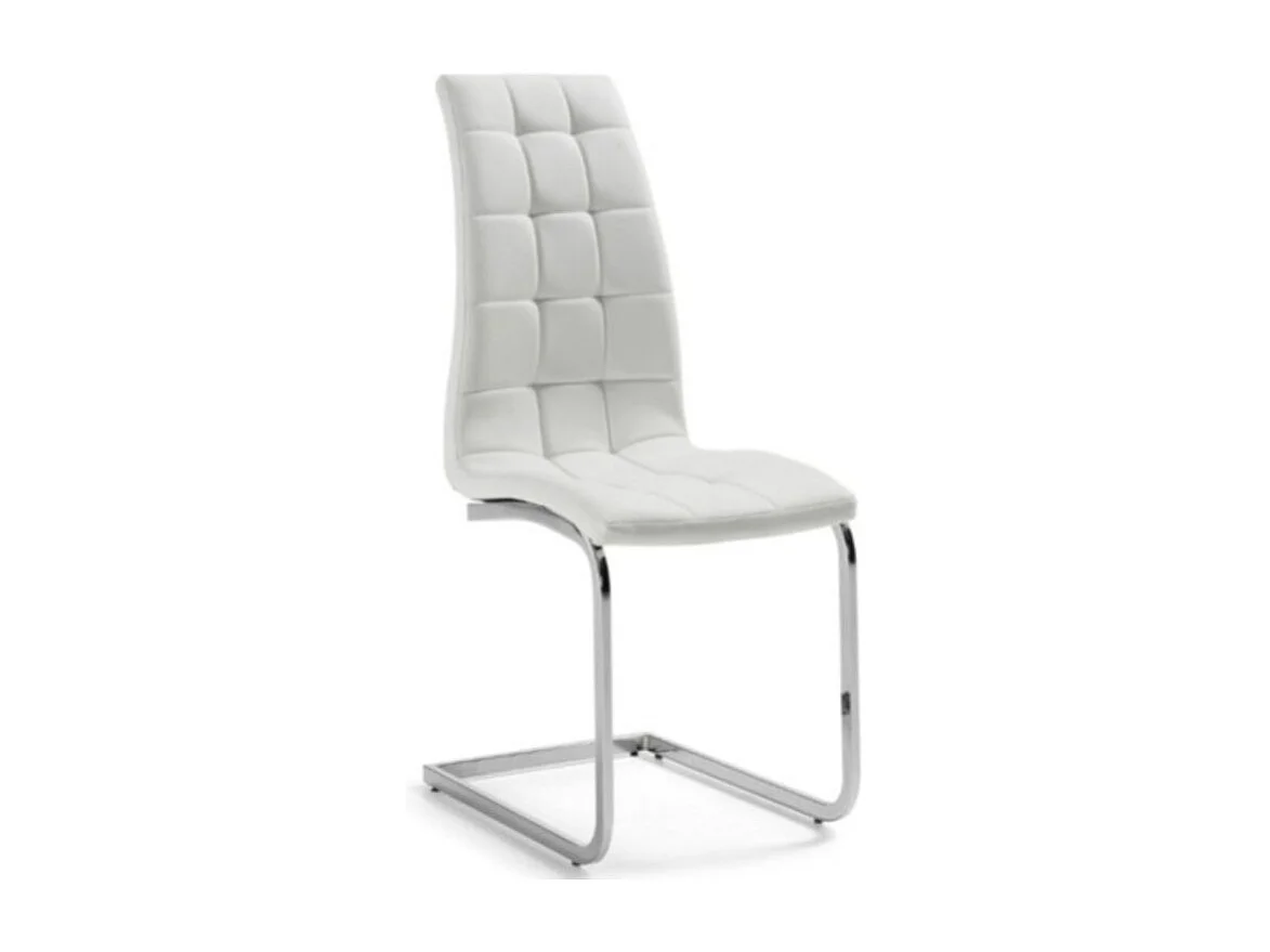 Chaise design simili cuir et pieds chromé Daizy - Lot de 6-Couleur Beige foncé