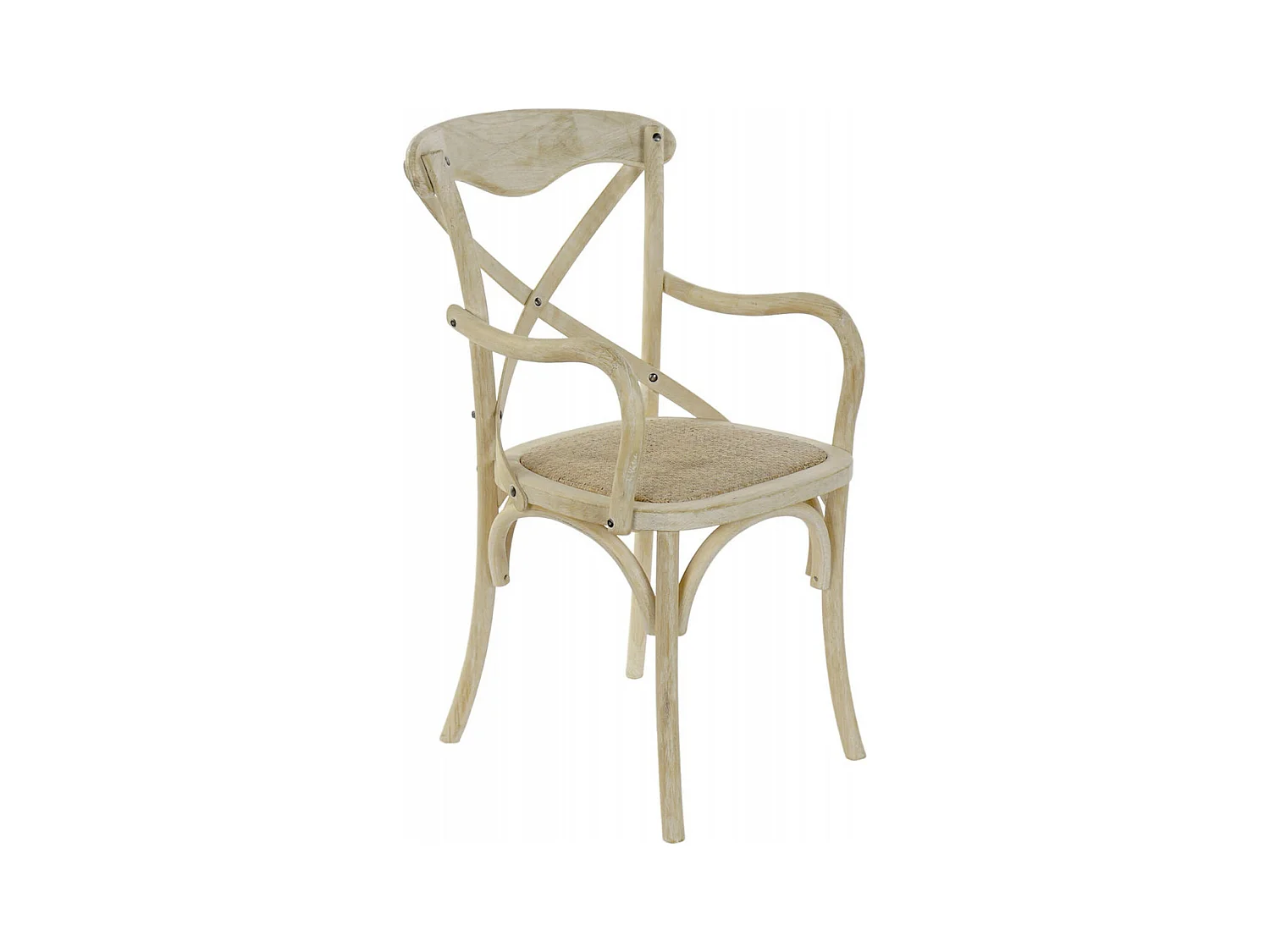 Chaise de cuisine élégance rotin blanc vieilli