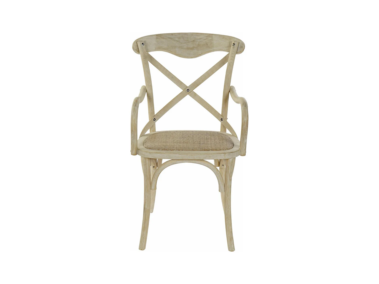 Chaise de cuisine élégance rotin blanc vieilli