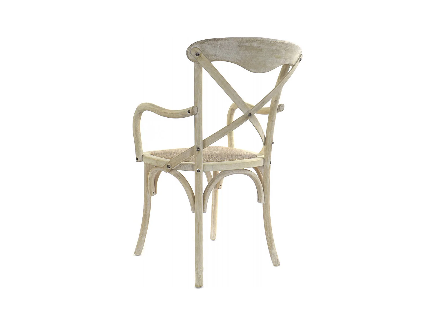 Chaise de cuisine élégance rotin blanc vieilli