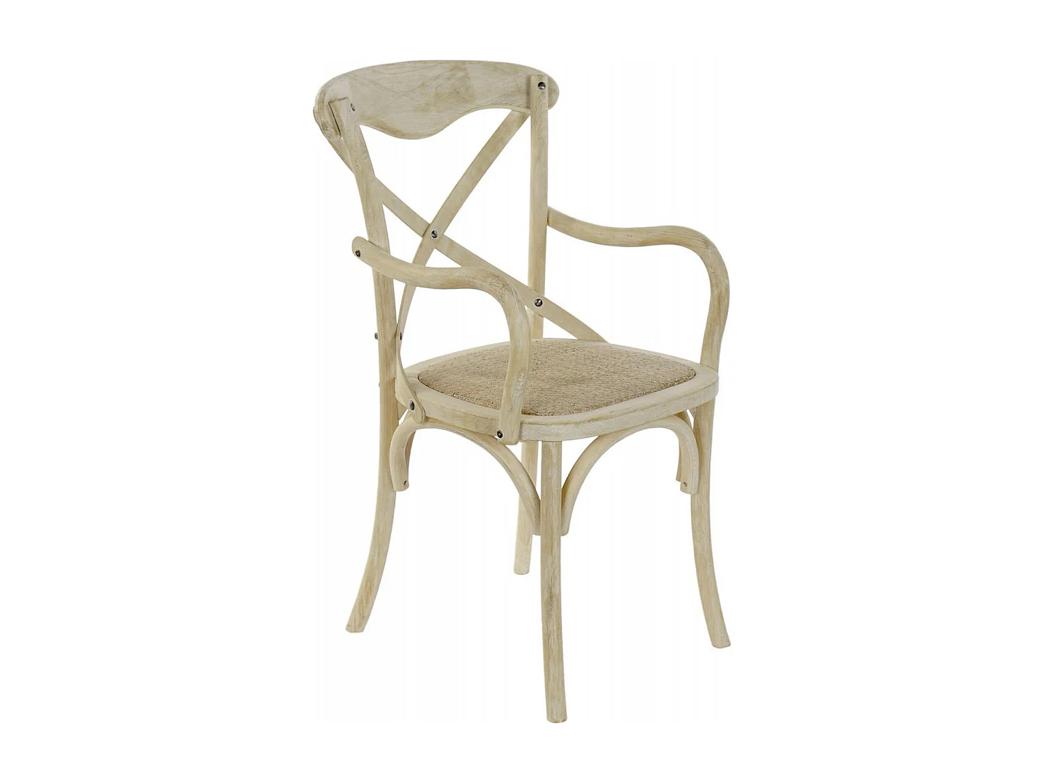 Chaise de cuisine élégance rotin blanc vieilli