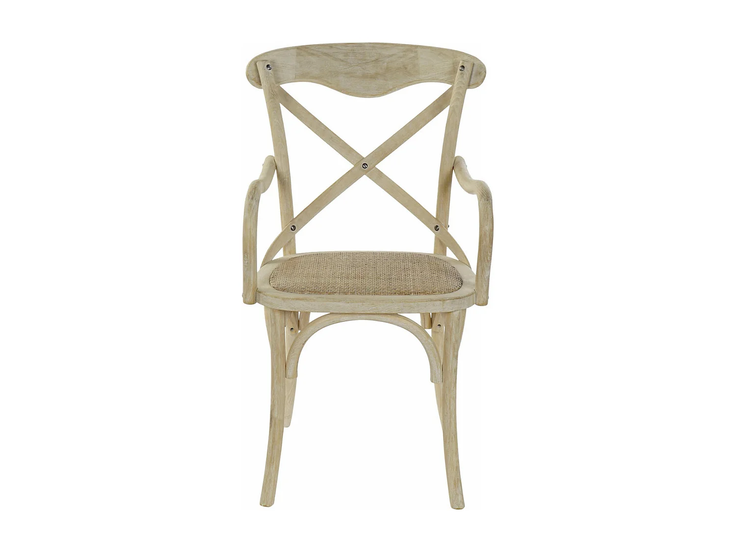 Chaise de cuisine élégance rotin blanc vieilli