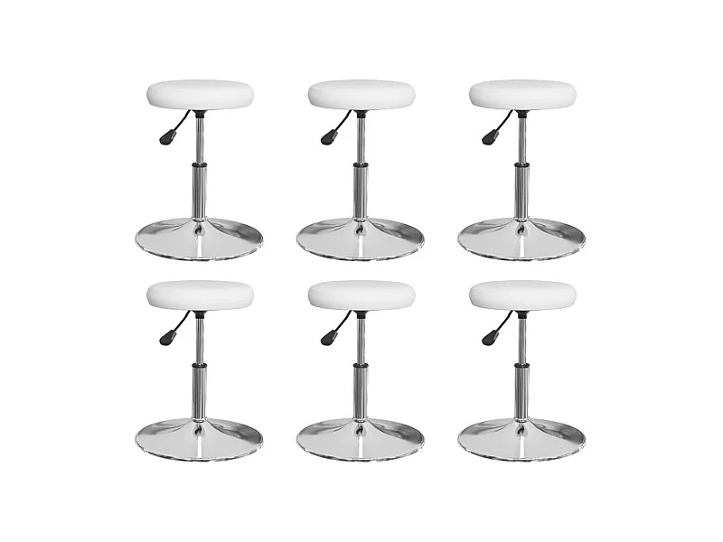 Chaises de salle à manger 6 pcs Blanc Similicuir 31
