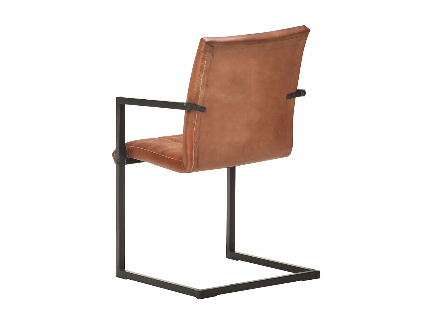 Lot de 2 chaises de salle à manger cuisine cantilever design rétro cuir véritable marron CDS020351