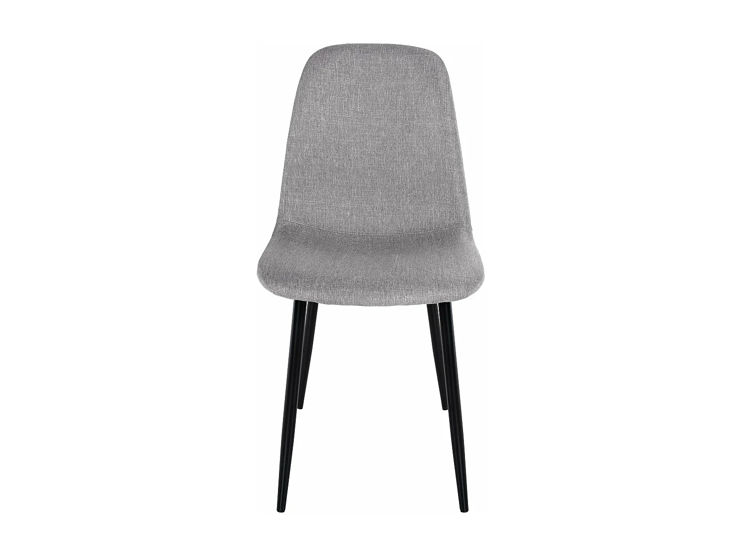 Lot de 4 chaises de salle à manger design simple avec pieds en métal noir assise en tissu gris clair 10_0001839