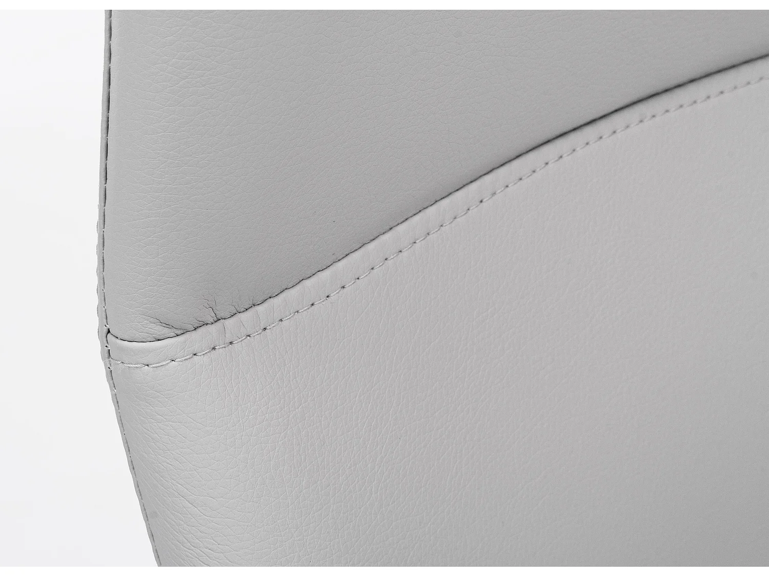 Lot de 4 chaises en simili cuir avec pieds acier chromé - Collection Thelma-Gris clair