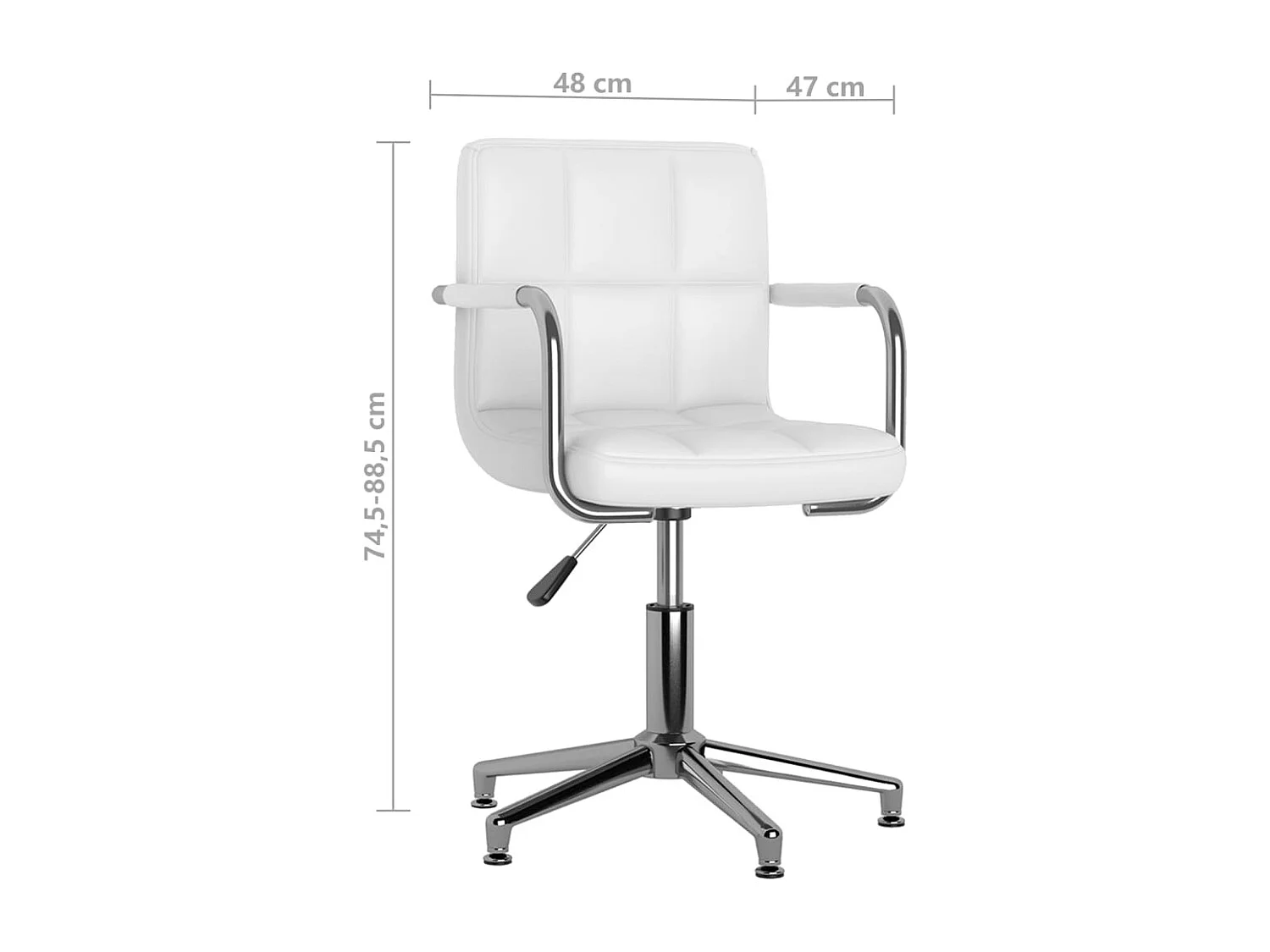Chaises pivotantes de salle à manger 2 pcs Blanc Similicuir 2