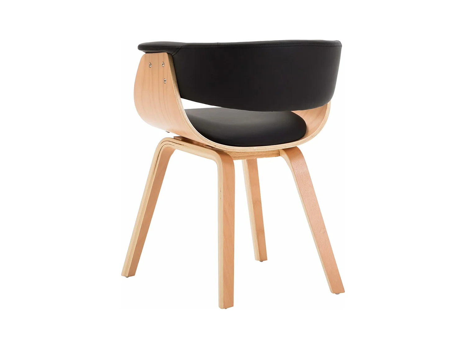 Chaises à manger lot de 6 noir bois courbé et similicuir