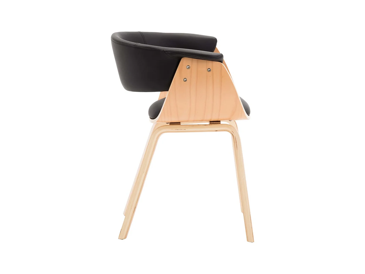 Chaises à manger lot de 6 noir bois courbé et similicuir