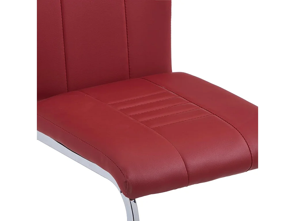 Freischwinger 4 Stk. Rot Kunstleder