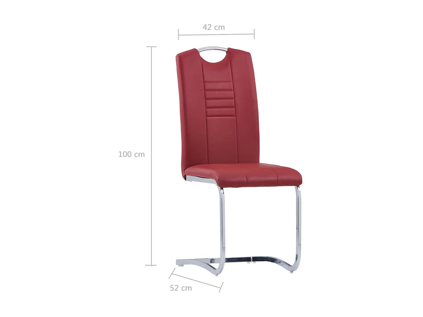 Freischwinger 4 Stk. Rot Kunstleder