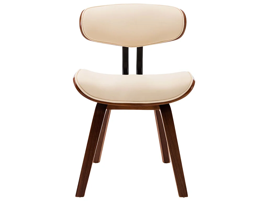 Chaises à manger lot de 6 crème bois courbé et similicuir