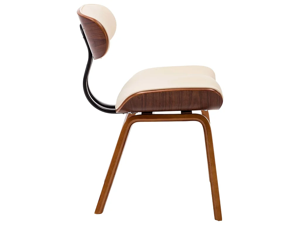 Chaises à manger lot de 6 crème bois courbé et similicuir