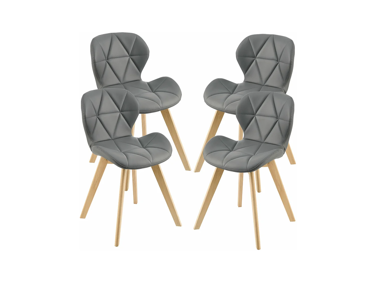Lot de 4 chaises similicuir 81 x 57 x 49 cm gris 03_0006775