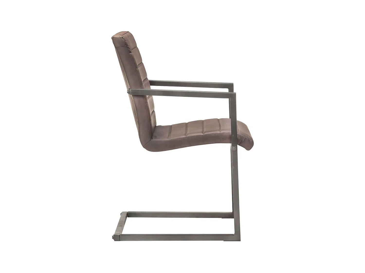 Lot de 4 chaises de salle à manger cuisine cantilever design rétro cuir véritable marron CDS021393