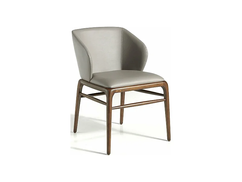 Chaise rembourrée en simili structure bois de frêne