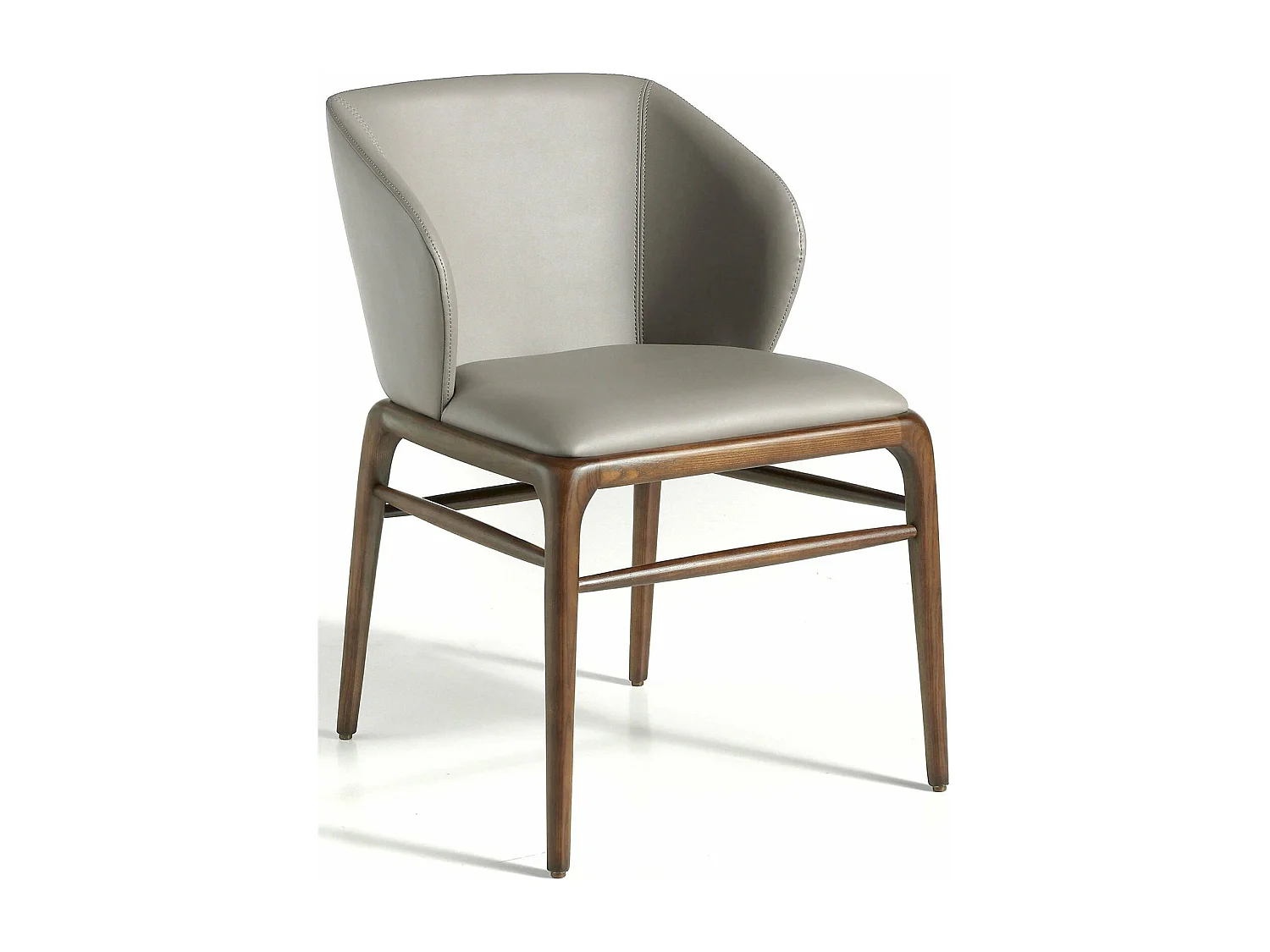 Chaise rembourrée en simili structure bois de frêne