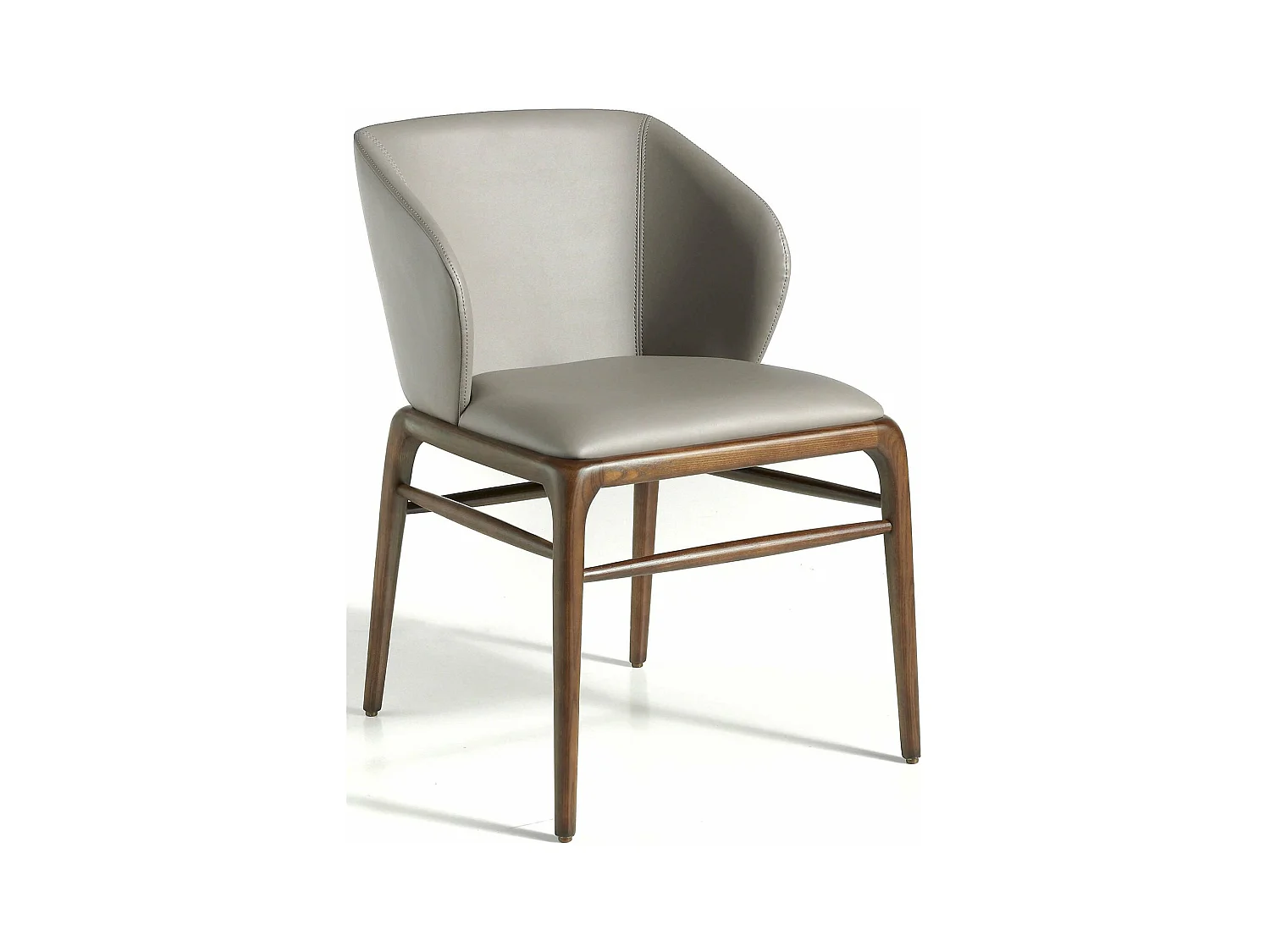 Chaise rembourrée en simili structure bois de frêne