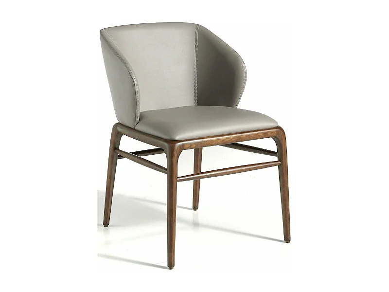 Chaise rembourrée en simili structure bois de frêne