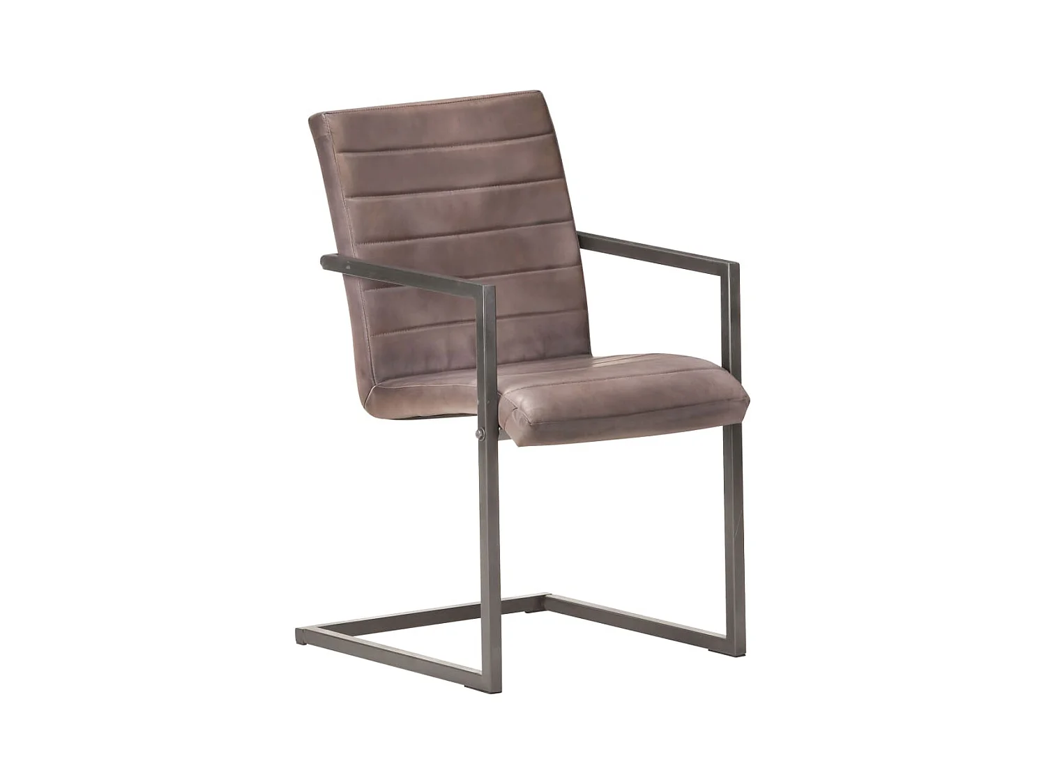 Lot de 2 chaises de salle à manger cuisine cantilever design rétro cuir marron véritable CDS020346