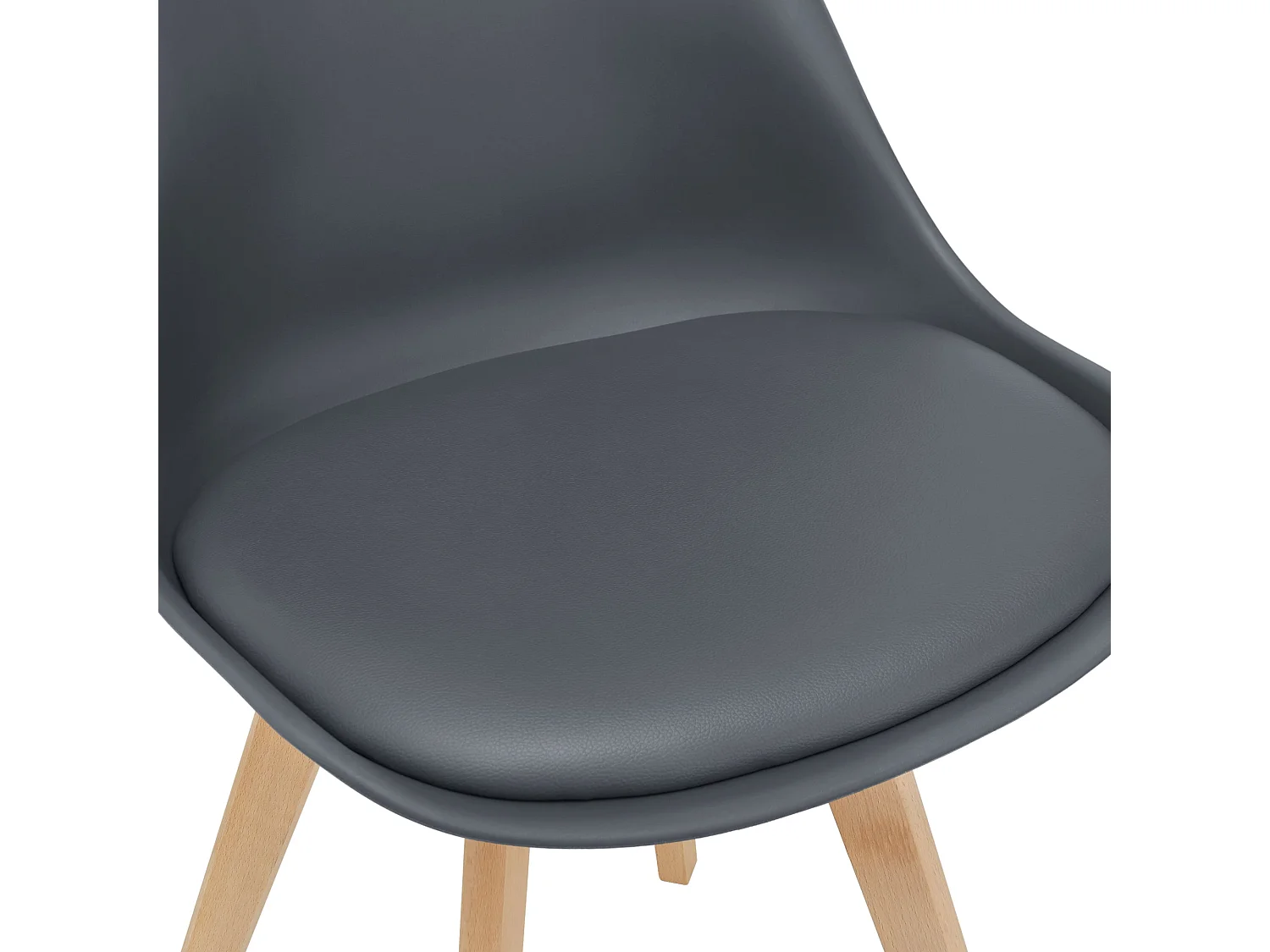 Lot de 4 chaises de salle à manger similicuir hêtre gris 03_0006763