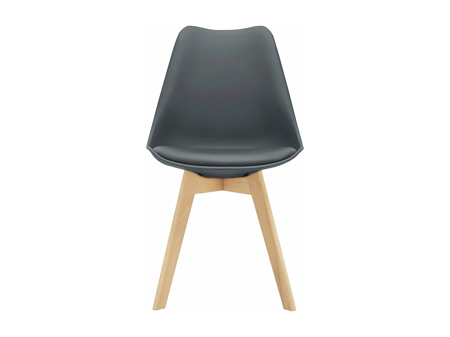 Lot de 4 chaises de salle à manger similicuir hêtre gris 03_0006763